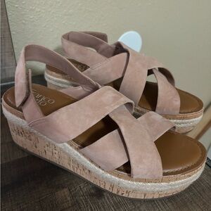 Franco Sarto Blush Wedge Sandals